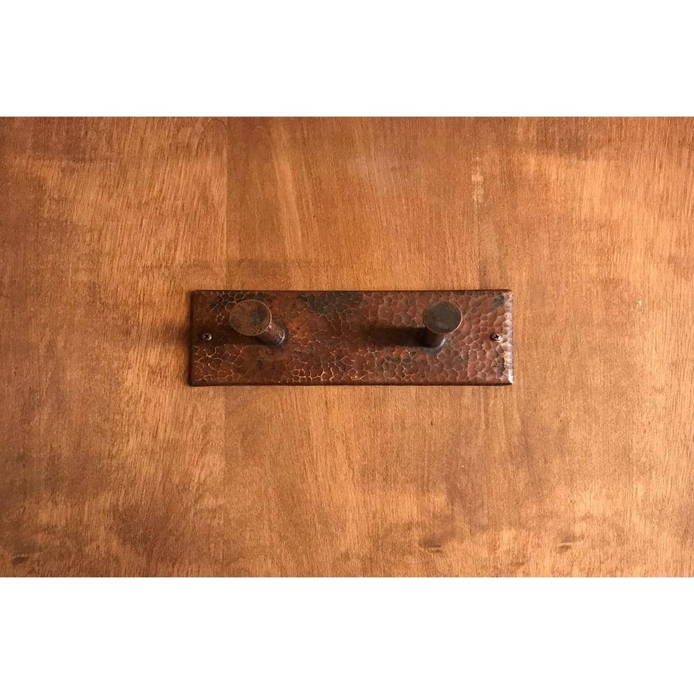 Hand-Hammered Copper Double Robe and Towel Hook