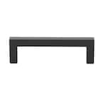 3-3/4 in. Matte Black Solid Square Slim Cabinet Drawer Bar Pulls (10-Pack)
