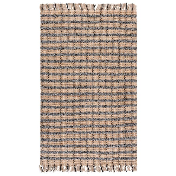 Cape Cod 5 ft. x 8 ft. Gray/Natural Plaid Area Rug