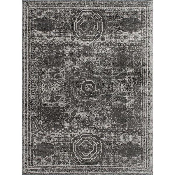 Unique Loom Dark Gray 9 ft. x 12 ft. Bromley Area Rug
