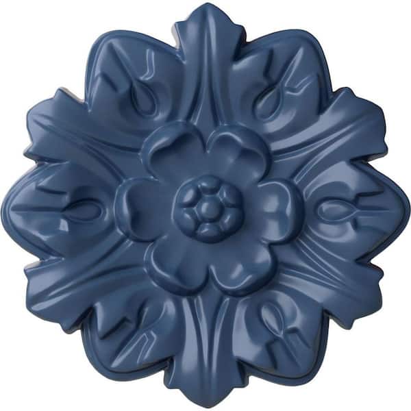 Ekena Millwork 1" x 7-5/8" x 7-5/8" Polyurethane Emery Leaf Ceiling Medallion, Hand-Painted Americana