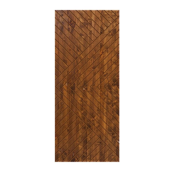 CALHOME 30 in. x 96 in. Hollow Core Walnut Stained Solid Wood Interior Door Slab