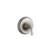 KOHLER Fort Rite-Temp 1-Handle Wall-Mount Tub and Shower Faucet Trim Kit in Vibrant Brushed Nickel (Valve not included) TS10277-4-BN