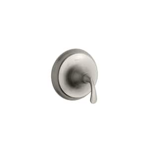 Fort Rite-Temp 1-Handle Wall-Mount Tub and Shower Faucet Trim Kit in Vibrant Brushed Nickel (Valve not included)