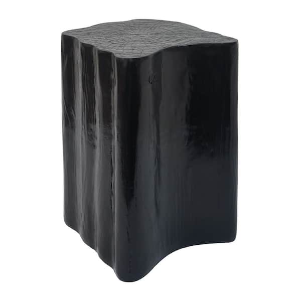 2-in-1 Irregular Black MGO End Table, Coffee Table, Split Design