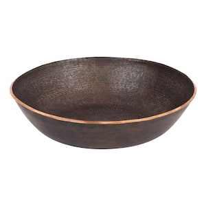 Terra Firma 17 in . Round Bathroom Vessel Sink in Brown Oil Rubbed Bronze Copper