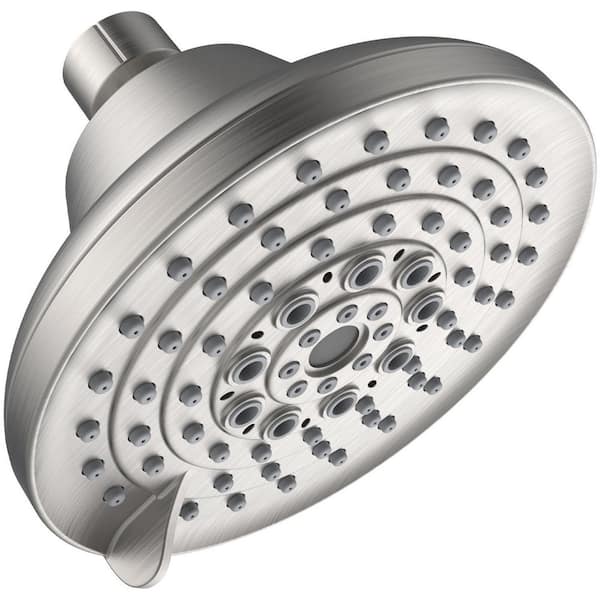 Tileon Stainless Steel High Pressure Adjustable Shower Head with Anti-Clogging Nozzles and 6 Spray Settings in Brushed Nickel