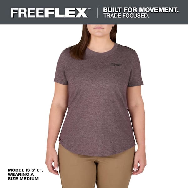 Women's X-Small Purple FREEFLEX Short Sleeve Hybrid Work T-Shirt