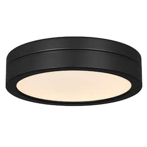 Titan Matte Black White Color Changing Integrated LED Ceiling Fan Light Kit
