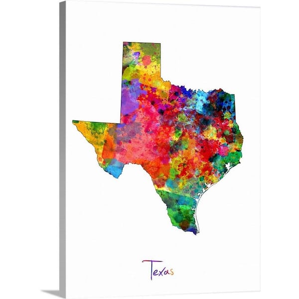 GreatBigCanvas "Texas Map" by Michael Tompsett Canvas Wall Art