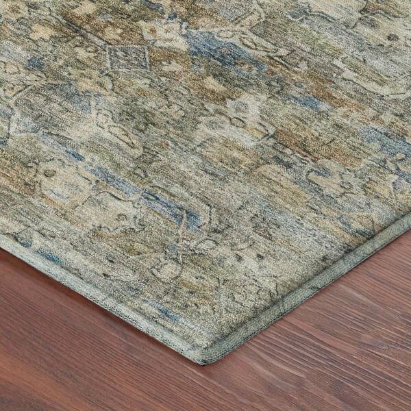 Mayfield Premium Machine Washable Abstract AMF2324 Aloe 10 ft. x 14 ft. Area Rug