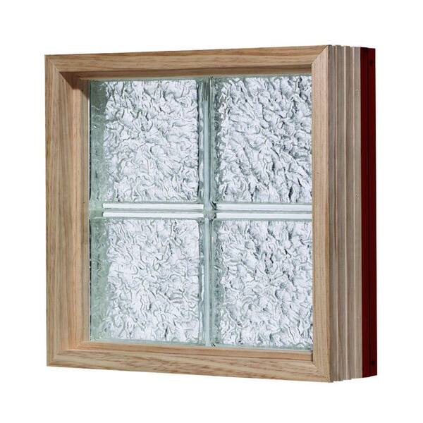 Pittsburgh Corning 40 in. x 56 in. LightWise IceScapes Pattern Aluminum-Clad Glass Block Window
