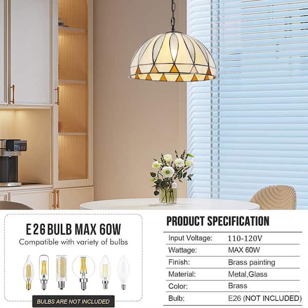 OUKANING 2-Light Yellow Retro Island Adjustable Height