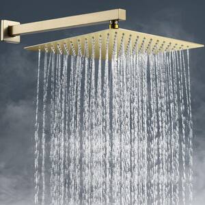 Rainfull Single-Handle 1-Spray Square Shower Faucet with 12 in. shower head in Brushed Gold Valve Included