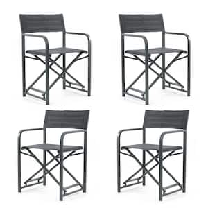 34 in. Outdoor Director's Chair, Folding Aluminum Frame 246 lbs. Capacity for Camping, Fishing and Picnic (4-Pack)
