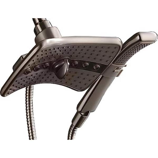 Unbranded Shower Head 2-Spray Patterns with 1.8 GPM 8 in. ‎‎Wall Mount Rain Fixed Shower Head in ‎Grey Face