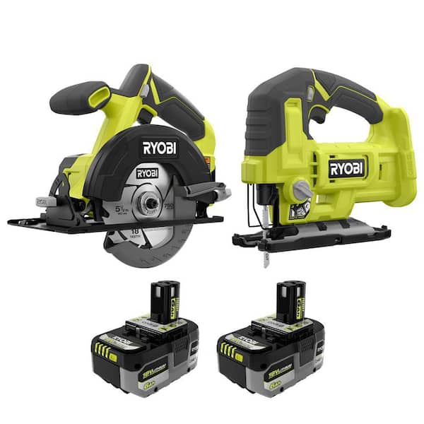 ONE+18V Cordless 2-Tool Combo Kit with Circular Saw, Jig Saw & (2) ONE+ HP 18V HIGH PERFORMANCE 6.0 Ah Batteries
