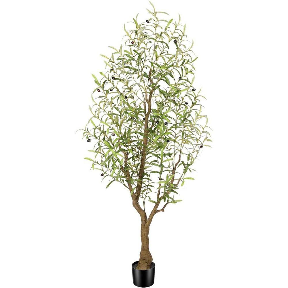 6 ft. Artificial Olive Tree Indoor Realistic Leaves and Fruits Nursery ...