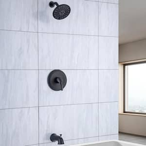 Single Handle 4-Spray Patterns Shower Faucet 2.5 GPM with Pressure Balance Anti Scald in Matte Black