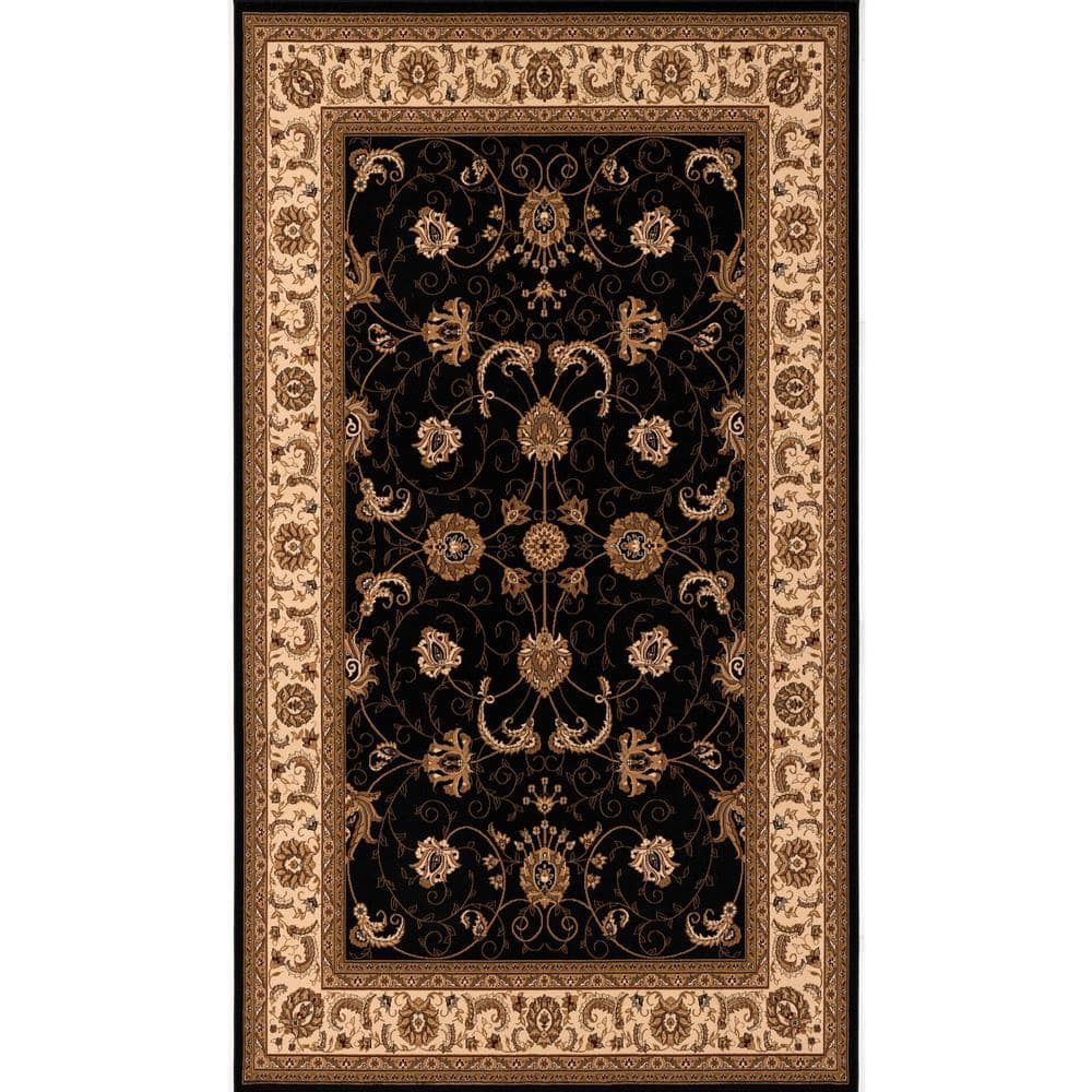 Rug Branch Majestic Traditional Black 3 ft. 9 in. x 5 ft. 6 in. Area