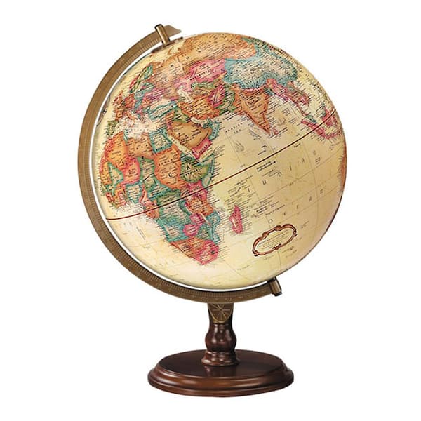 Antique Nautical Brass 12" world Globe & map With Compass Nautical Desktop Decor 