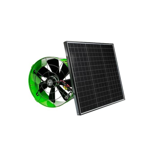 40-Watt Hybrid Solar/Electric Powered Gable Mount Attic Fan with Included Inverter