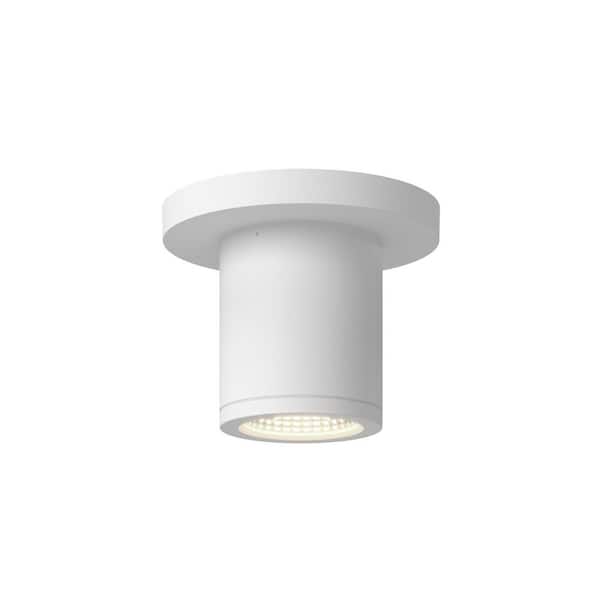 Nordic 3-in (2-in Dia. ) White LED Exterior Semi-Flush Mount