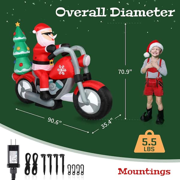 Christmas Santa Motorcycle popular Biker Inflatable