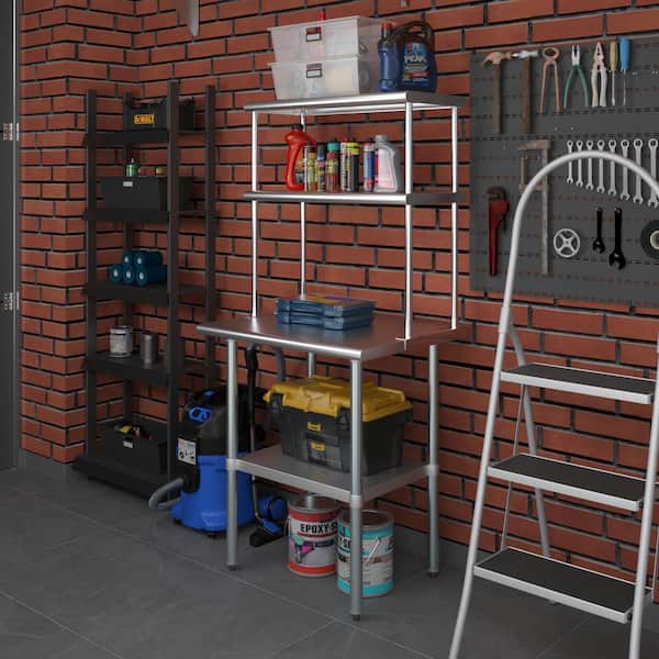 パックマンGALVANIZED SHELF DOUBLE 1430 AMGOOD 14 in. x 30 in. Stainless Steel Double Over Shelf for