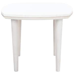Lara 17.7 in. Whitewash Square Marble End Table