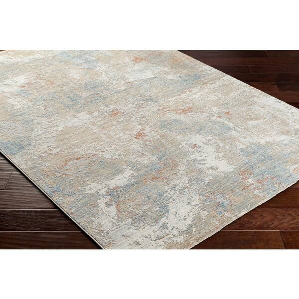 Venus Blue/Red 5 ft. x 7 ft. Abstract Indoor Area Rug
