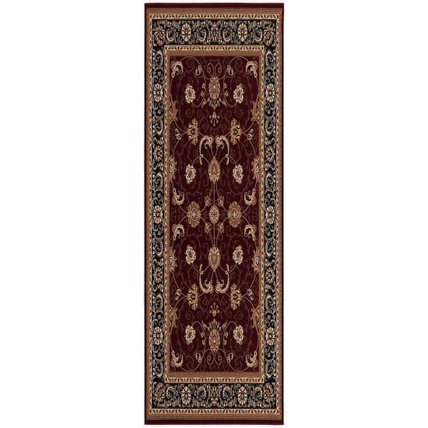 Majestic Red 2 ft. 8 in. x 10 ft. Traditional Runner Area Rug Transitional