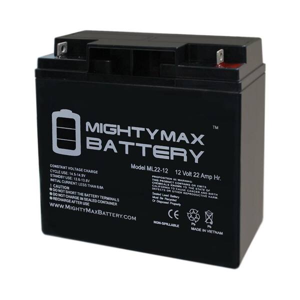 MIGHTY MAX BATTERY 12-Volt 22AH SLA Battery Replacement For BB Hr22 12 4 Pack Max3884190