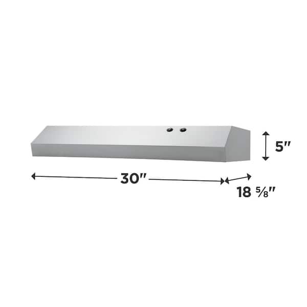 30 in. 220 CFM Under Cabinet Convertible Range Hood in Stainless Steel with  with Aluminum Filter