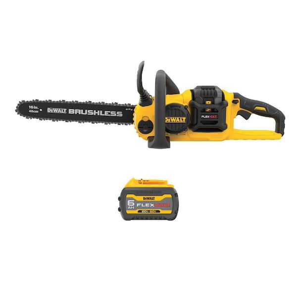 FLEXVOLT 60V MAX 16 in. Brushless Cordless Battery Powered Chainsaw Kit with (2) FLEXVOLT 2 Ah Batteries and Charger