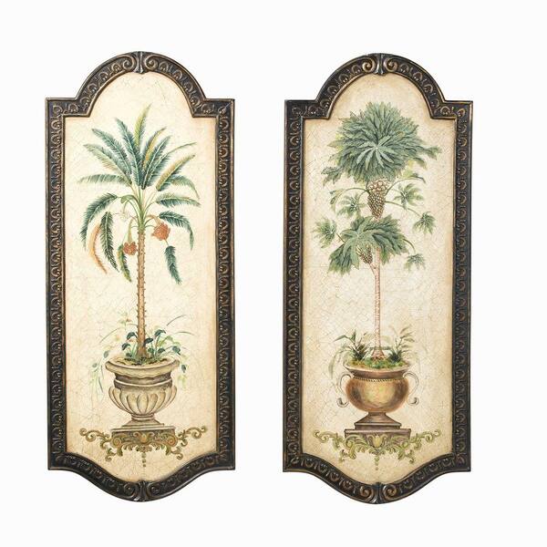Antique Reproductions 48 in. Handpainted Horticultural Wall Panel (2-Piece)