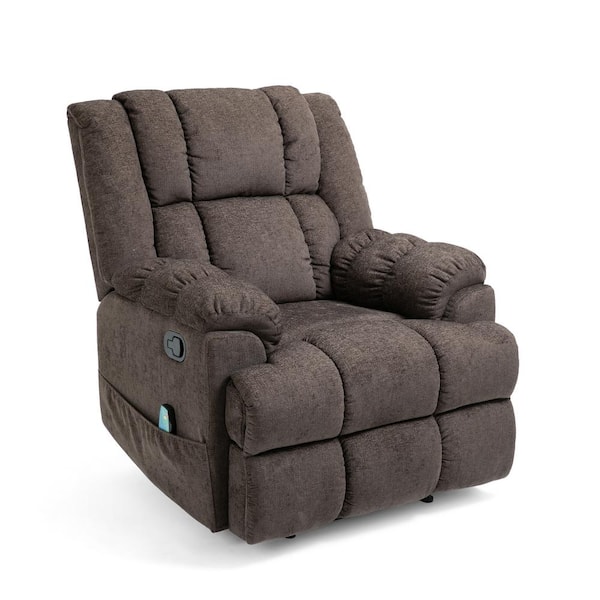 Noble House Talmo Brown Heated Massage Recliner