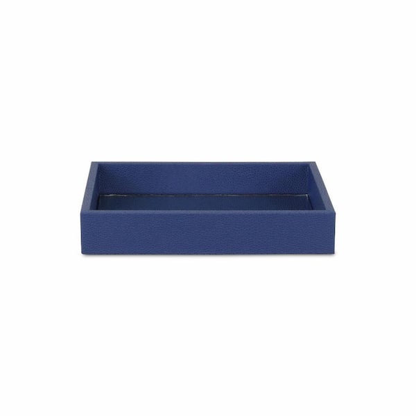 Blue Rectangle Wood 10.25 in. Decorative Tray