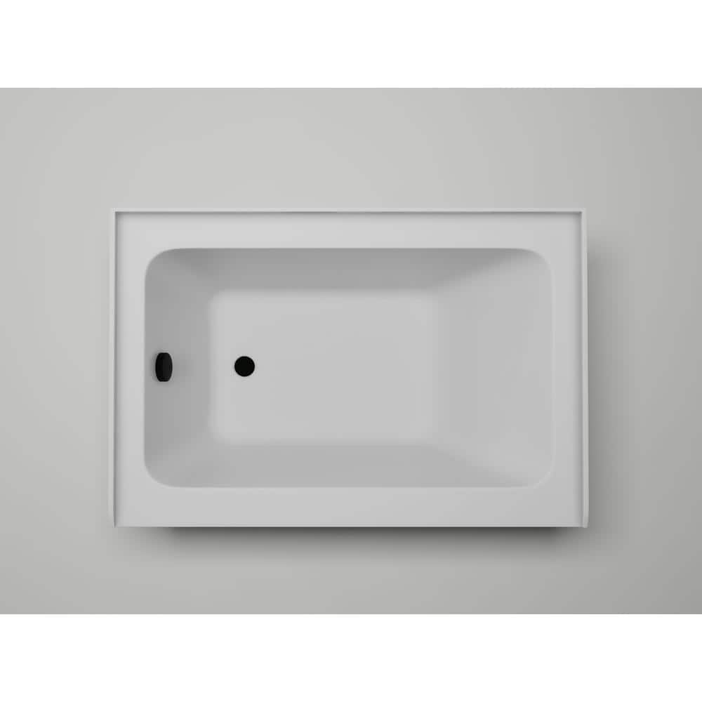 White Acrylic Alcove Skirt Bathtub with Left Drain