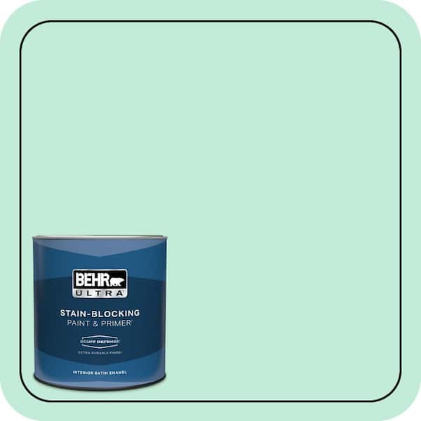 BEHR ULTRA 1 qt. #470A-2 Seafoam Pearl Extra Durable Satin Enamel Interior Paint & Primer