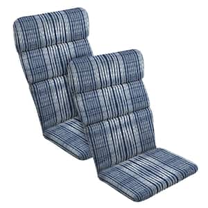 20 in. x 45.5 in. Outdoor Adirondack Cushion in Blue Shibori Stripe (2-Pack)