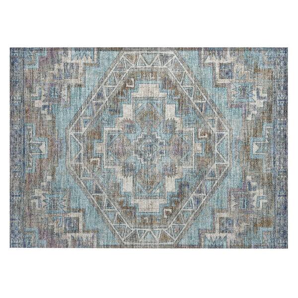 Chantille Machine Washable Indoor/Outdoor Abstract ACN2794 Teal 2 ft. x 3 ft. Accent Rug