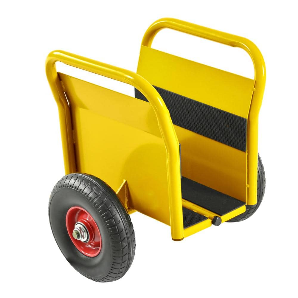 Heavy Duty Panel Dolly, Slab Dolly with 2-Handles, 10 in. Solid Rubber Tire