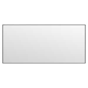 60 in. W x 28 in. H Large Rectangular Aluminum Alloy Framed Wall Mounted Bathroom Vanity Mirror in Black