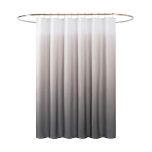 Ombre 70 in. x 72 in. White/Grey/Linen Shower Curtain 16-Piece Bath Set