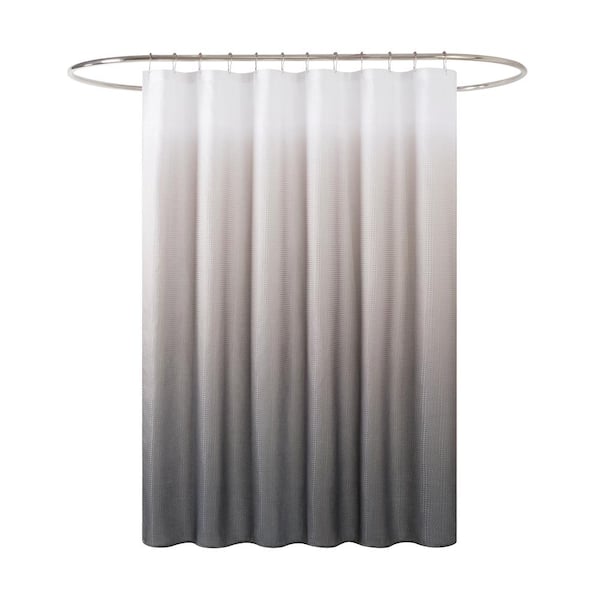 Creative Home Ideas Ombre 70 In. X 72 In. White Grey Linen Shower 