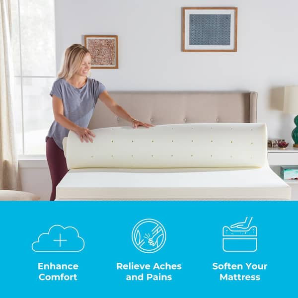 Linenspa Essentials 3 in. Twin XL ActiveRelief Memory Foam Mattress Topper  LSES30TX45MT - The Home Depot