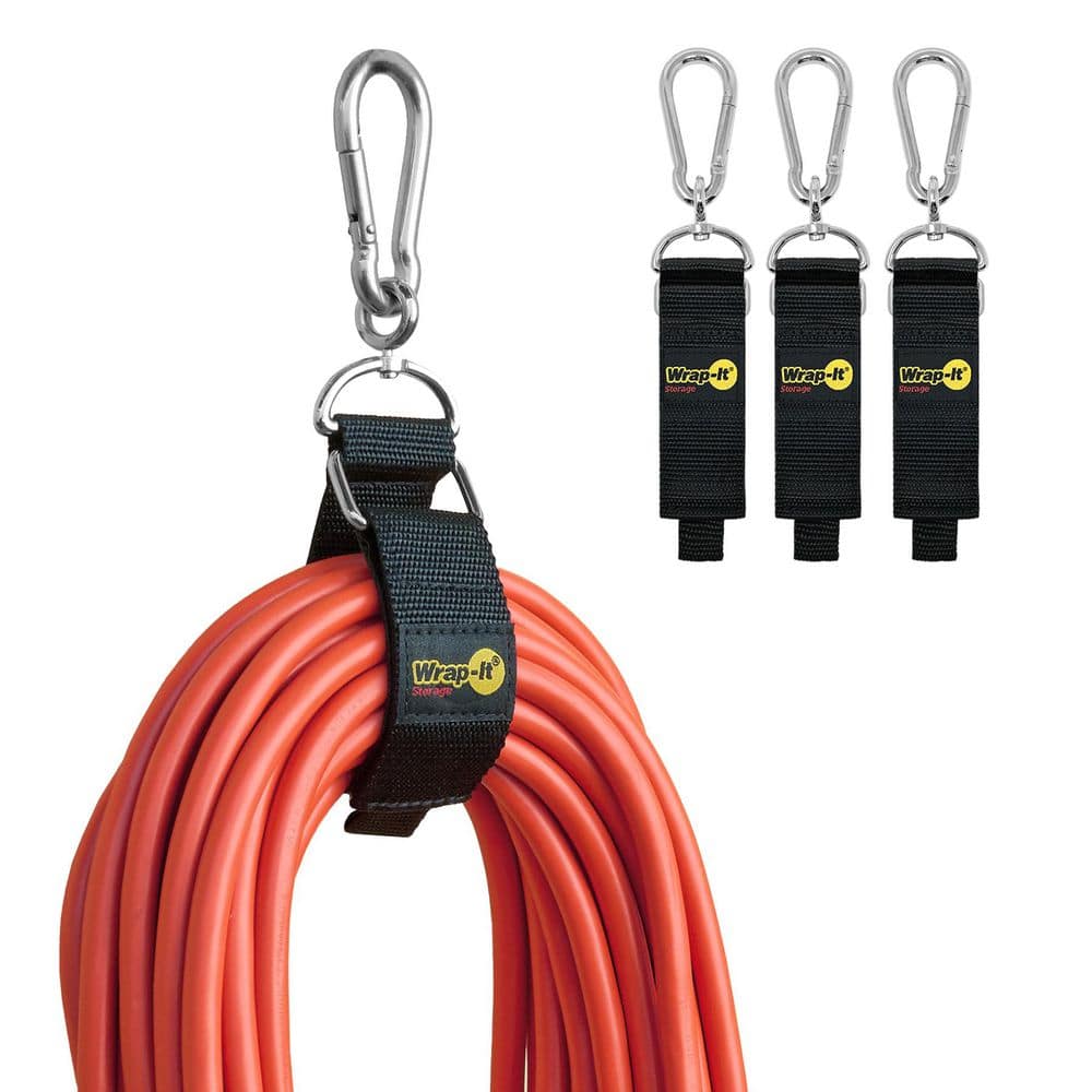 12 in. x 1.5 in. Black Hook 'n Hang Hook and Loop Hanging Cinch Storage Straps with Carabiner (3-Pack) price history on PriceWatchPro