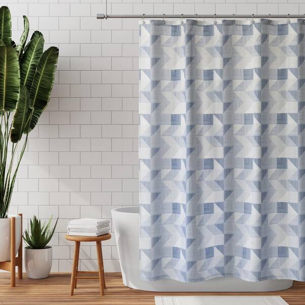 Zenna Home 70 In X 72 Blue, Canvas Shower Curtain Uk