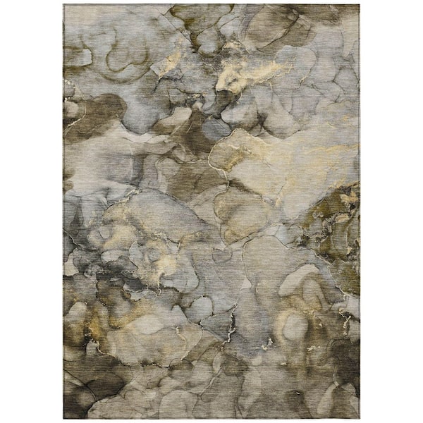 Chantille Machine Washable Indoor/Outdoor Abstract ACN2018 Pewter 2 ft. 6 in. x 3 ft. 10 in. Area Rug